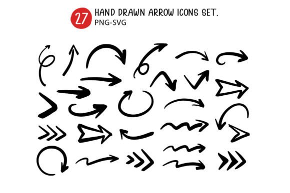 Download Hand Drawn Arrow Icons Set. - Hand drawn Collection